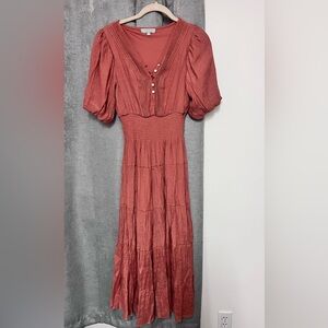 J gee maxi Dress with Puff Sleeves